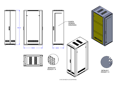 GABINETE DE PISO PARA 42 UR 10343 DERRANT PIEZA GABINETES Redes LAN